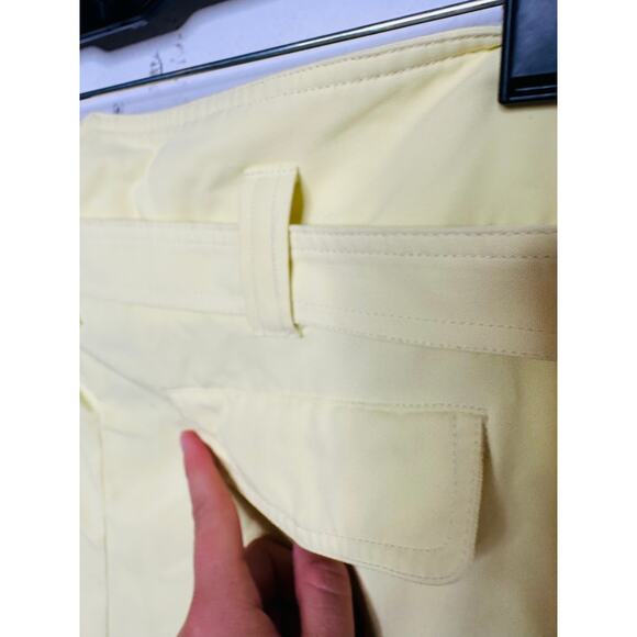 SIMON MILLER Butter Yellow Paper-Bag Waist Casual Galen Fitted Pants Size Large - Picture 5 of 16